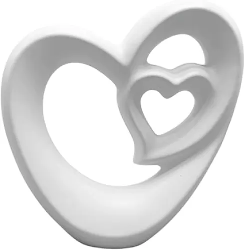 Anding Home Statue, Double Heart Sculpture Sculpture, Abstraction Creative Decoration, Office Countertop Decoration, Gift (A527 White)