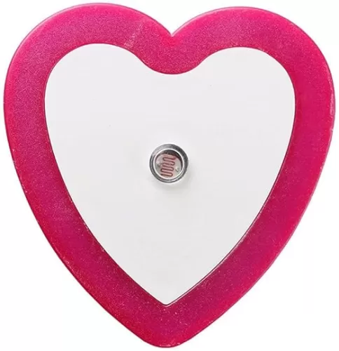 ausuky 0.5W Plug-in Auto Sensor Control LED Night Light Lamp Bedroom Hallway Heart Shaped (Pink)