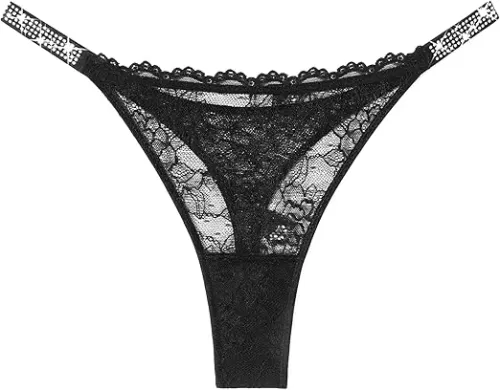 Avidlove Lace Thongs for Women with Rhinestone-Embellished Strap Cheeky Underwear Sexy Panties 1-3 Pack