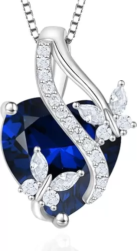Butterfly Necklaces for Women Sterling Silver Infinity Heart Pendant Birthstone Jewelry Gift