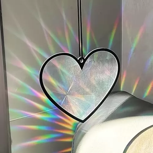 Colorful Suncatcher Rainbow Maker Prism Heart Shape Acrylic Pendant for Window Hanging Home Garden Party Wedding Ornament Gift