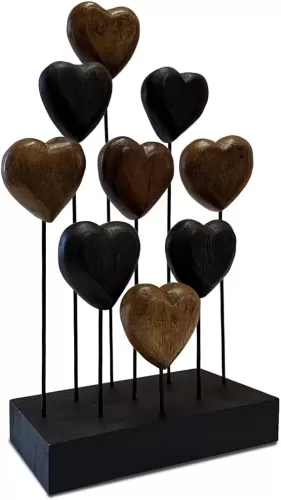 Decozen Gifts for Mom - Wooden Heart Sculpture - Mother's Day Birthday Gifts, Home, Office, Living Room, Shelf, Fireplace, Farmhouse, Tabletop, Boho and Mantle Decor - Mothers Day Decorations