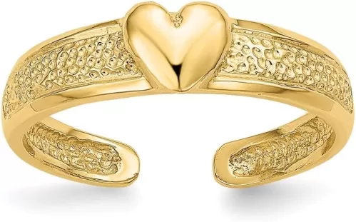 Diamond2Deal 14k Yellow Gold Heart Toe Ring