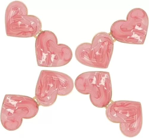 Didiseaon 4 Pairs Heart Shape Jeans Button Tighteners Waist Extender Clips for Women