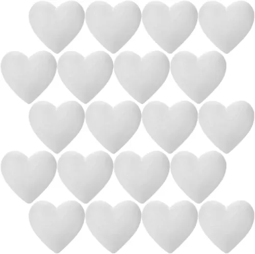 EXCEART 20pcs Craft Foam Hearts Heart-Shaped Polystyrene Ball Modelling Blocks Valentines Day Floral Arranging for Sculpture DIY Arts Craft Wedding Painting Ornament