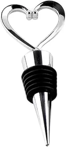 Fashion Craft Heart Wine Bottle Stoppers, One Size, Gray