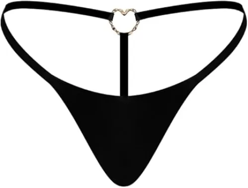 G-String Thongs for Women Low Rise Panties T-back Seamless Heart Ring Underwear