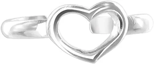 Gem Avenue Open Heart 925 Sterling Silver Adjustable Toe Rings for Women