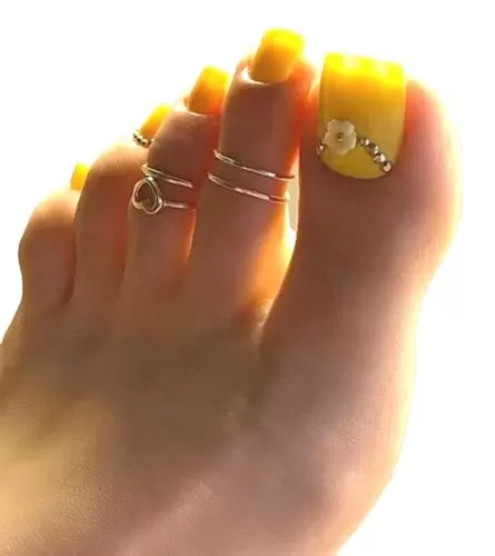 Gold Toe Ring, 14k Gold Filled 3 Rings, Toe Rings Adjustable, Heart Toe Ring, Toe Rings for Women, #ToeRings #GoldToeRings #AdjustableToeRings