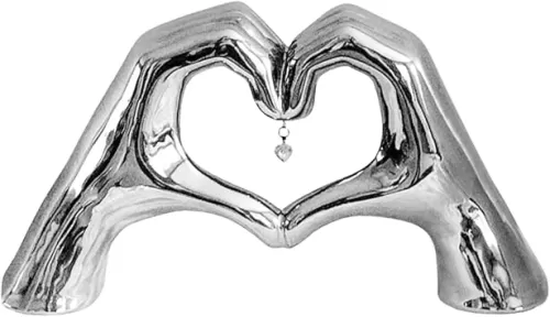 Hand Heart Sculpture – Heart Hands Statue & Bracelet Holder – Elegant Heart Shaped Hands Decor for Home & Office – Unique Romantic Gift Idea