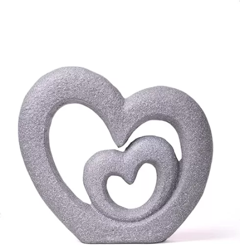 HAUCOZE Heart Decor Figurine Love Gifts Statue Modern Arts Sculpture Polyresin 13.8inch