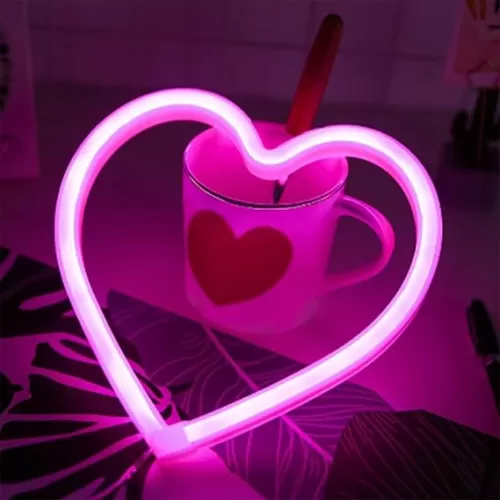 Heart Neon Sign, Pink Room Decor Neon Lights for Bedroom Girls, Battery Operated or USB Powered LED Heart Lamp for Birthday Wall Decoration Party Home Decor, Mothers Day Valentine Gifts