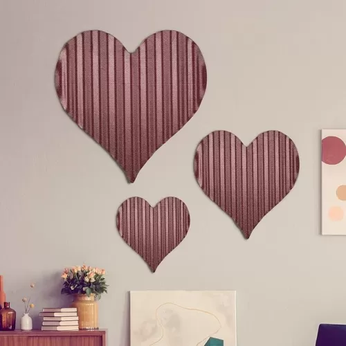 Hotop 3 Pcs Valentines Wall Decor Heart Decor Galvanized Heart Wall Art Hanging Decorations Metal Corrugated Steel Rustic Crafts for Wedding Supplies(Red)