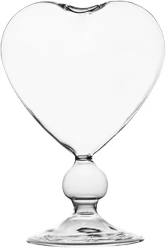IMIKEYA Heart Shaped Vase: Clear Glass Heart Vase Desktop Glass Vase Heart Vase Hydroponic Wedding Planter Small Fish Tank Glass Vases for Plant Terrarium Plant Office Home Decoration