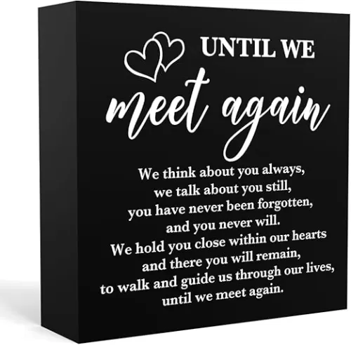 In Loving Memory Wedding Sign Black Wooden Box Sign Desk Decor, Engagement Wedding Party Bridal Shower Favors Wedding Day Anniversary Valentines Day Decorative Wood Block Plaque for Table Tiered Tray