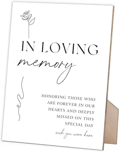 In Loving Memory Wedding Sign, Wedding Memorial Sign, Funeral Decorations, Wedding Decorations, Wedding Table Decor, Sympathy Gifts for Loss of Loved One, White Simple Style Wood Sign, 2