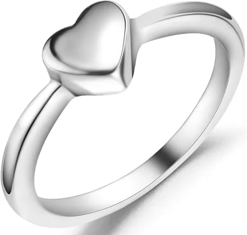 Jude Jewelers Stainless Steel Heart Shaped Wedding Engagement Promise Statement Anniversary Ring