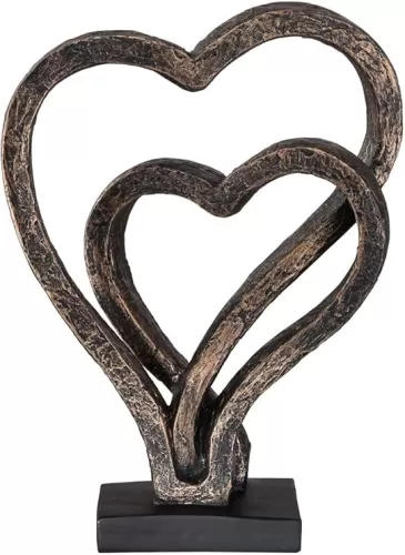 Kensington Hill Interlocking Hearts 11 3/4" High Bronze Finish Sculpture