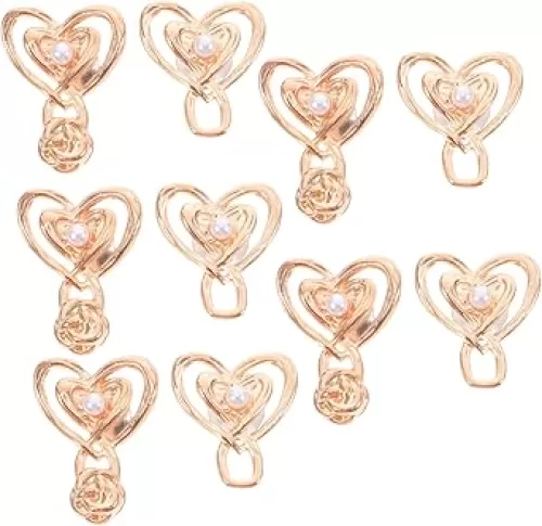 LIFKOME 5 Pairs Heart Waist Buckle Clip No-sew Metal Waist Tightener for Jeans Pants and and Comfortable Fit