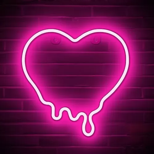 Lumoonosity Heart Neon Sign - Melt Heart Light - Pink, 8.7 x 8.7-inch LED Sign with On/Off Switch
