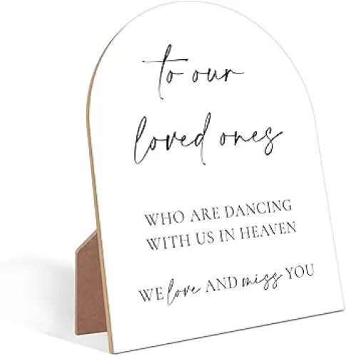 Memorial Table Sign for Wedding, Minimalist Black Arch Sign, Memory Plaques for Loved Ones Lost, Wedding Table Decorations, In Loving Memory Gifts, Funeral Gifts for Loss of Loved One, 4