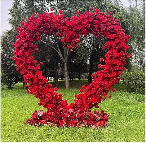 Metal Heart Wedding Arch Frame, Iron Decorative Props Balloon Flower Rack Framework, Heart Shaped Backdrop Stand, for Outdoor/Indoor Garden Climbing Plants, Wedding, Party Decoration(Color:D)