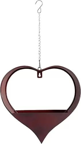 Metal Plant Hangers Outdoor Heart Shaped Wall Planter, Wall Mount Planter Hangers for Indoor and Outdoor Plants, Space-Saving Design, Includes Chains and Hooks
