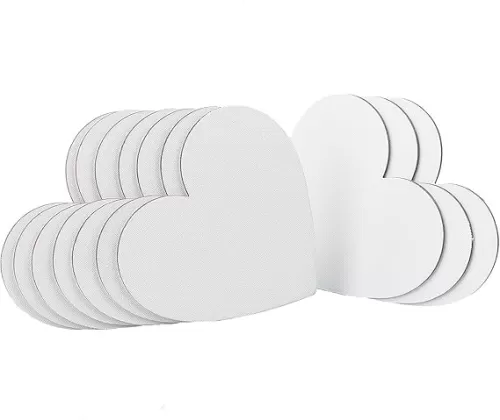NBEADS 12 Pcs Heart Painting Canvas Panels, 5.9inch Blank Canvas Drawing Boards for Oil & Acrylic Painting Students Artist Hobby Painters and Beginners, 15x15cm