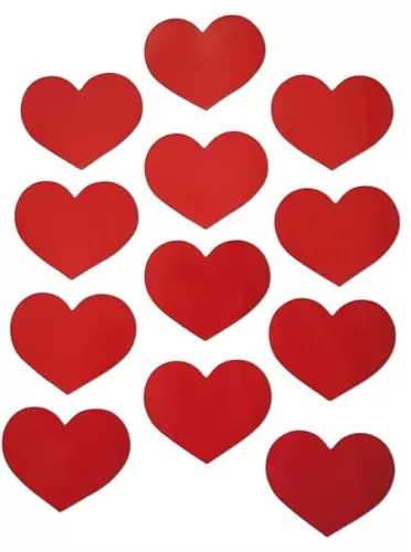 Novel Merk Red Heart Love Small Refrigerator Magnets Set for Teacher Decorations Party Favors & Carnival Prizes Miniature Design (12 Pieces)