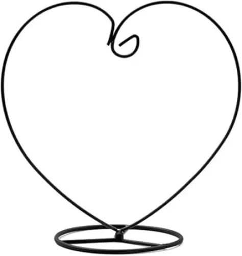 Ornament Display Stand Home Wedding Decoration Rack Plant Display Stand Heart Shaped Holder for Hanging Glass Globe Ball Air Plant Terrarium Ornament Stand Iron