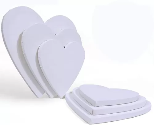 Painting Canvas Panel Boards, Heart-Shaped Artist Canvas Boards, 6Pcs/Set Cotton Stretched Primed Blank Canvas Panels for Students Artist Hobby Painters Beginners