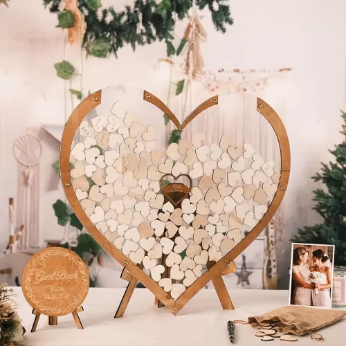 Personalized Wedding Guest Book Alternative, Rustic Wedding Decor Wood Guest Book, Names and Heart Guestbook Love, Wedding Ceremony Decor Ideas