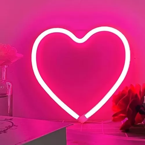 Pink Heart Neon Sign for Valentine