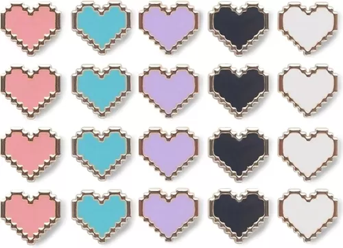 Pixel Style Cute Heart Refrigerator Magnets, 20 Pcs Colorful Small Decorative Fridge Magnets, Strong Magnets for Fridge, Whiteboard, Kitchen, Office, and School, Locker