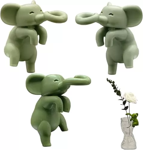 Plant Propagation Buddy & Elephant Shaped Plant Support Structures (3-Pack) – Durable TPR, Waterproof Design for Indoor Plants & Propagating Cuttings, Gift for Plant Lovers/Gardeners, 3 Colors