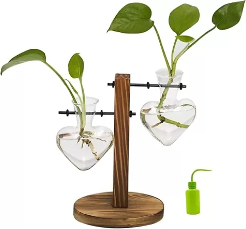 Plant Propagation Stations, Metal Swivel Hydroponic, Air Water Plant Vase, Retro Home Office Decor, Indoor Gardening Gift for Plant Lovers Plant Terrarium