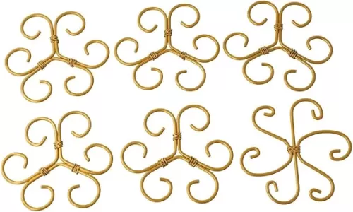 Plant Support Holder Set 6 Piece Iron Climbing Frame Bracket For Indoor Plants Garden Stabiliser Gold 11X11x8cm(heart shape)