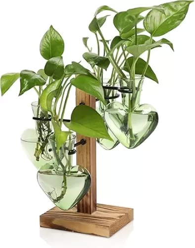 Plants Propagation Stations Plant Terrarium Kit Glass Planters for Indoor Plants House Plant Accessories Gift for Women - 4 Love Bulb Vase