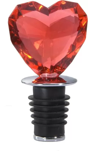 Prodyne Acrylic Heart Bottle Stopper (Red)