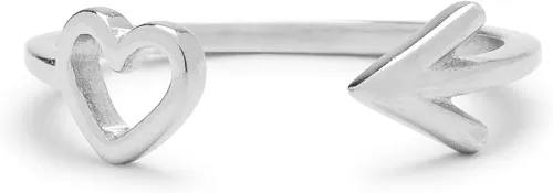 Pura Vida Silver-Plated Heart & Arrow Toe Ring - .925 Sterling Silver, Adjustable Ends - One Size