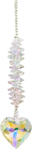 Rainbow Suncatcher Hanging Ornaments, Crystal Heart Shape Prisms Pendants, Rainbow Maker Chakra for Home Garden Window Decoration (AB Color)