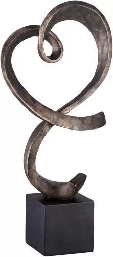 Studio 55D Swirling Heart 17 1/4" High Brushed Nickel Modern Sculpture