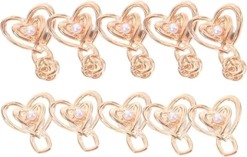Waistband Tightener for Jeans 5 Pairs of Heart Shape Metal Buckle Clips No-sew Comfortable Fit for Slimming