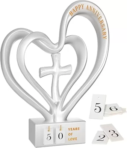 Wedding Anniversary Heart Sculpture Gifts Best for Couple Parents Wife Husband Unique 10th 25th 50th Anniversary Wedding Gift Ideas