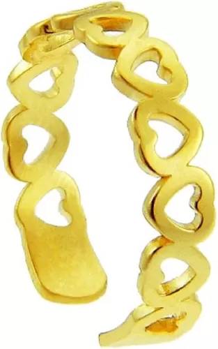 Yellow Gold Heart Shaped Toe Ring