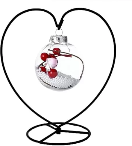 YY YEARCHY Ornament Display Stand Heart Shaped Hook Rack Holder for Hanging Glass Globe Pot Terrarium Witch Ball Home Christmas Wedding Decoration Creative Gift (1, 11“x10.2"x5.9")