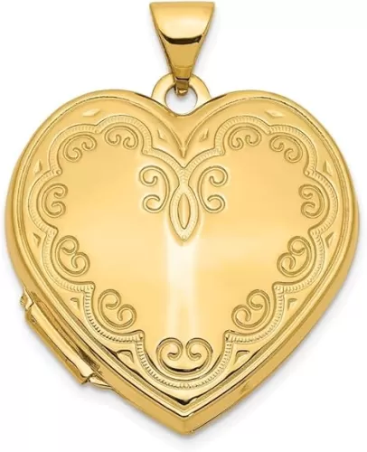 14K Yellow Gold Heart Locket