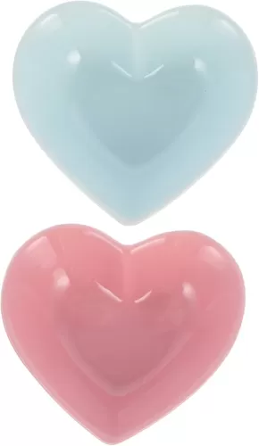 2 Pcs Heart Shaped Ceramic Ice Cream Bowls Cute Food Serving Bowls for Salad Pudding and Desserts for Valentines Day Kitchenware