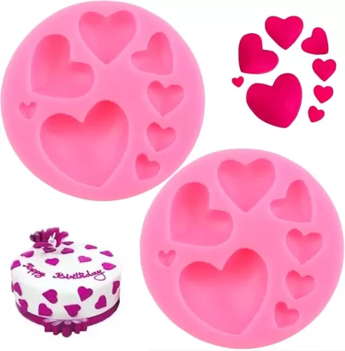2 Pcs Heart Silicone Molds, Different Sizes Heart Chocolate Mold Heart Shape Candy Molds for Cookie Decor, Pastry, Cake, Chocolate Making