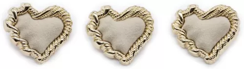 5 PCS Heart-Shaped Metal Rimmed Flocked Buttons Decorative Buttons for Crafts Sewing Coats Jeans Suits DIY